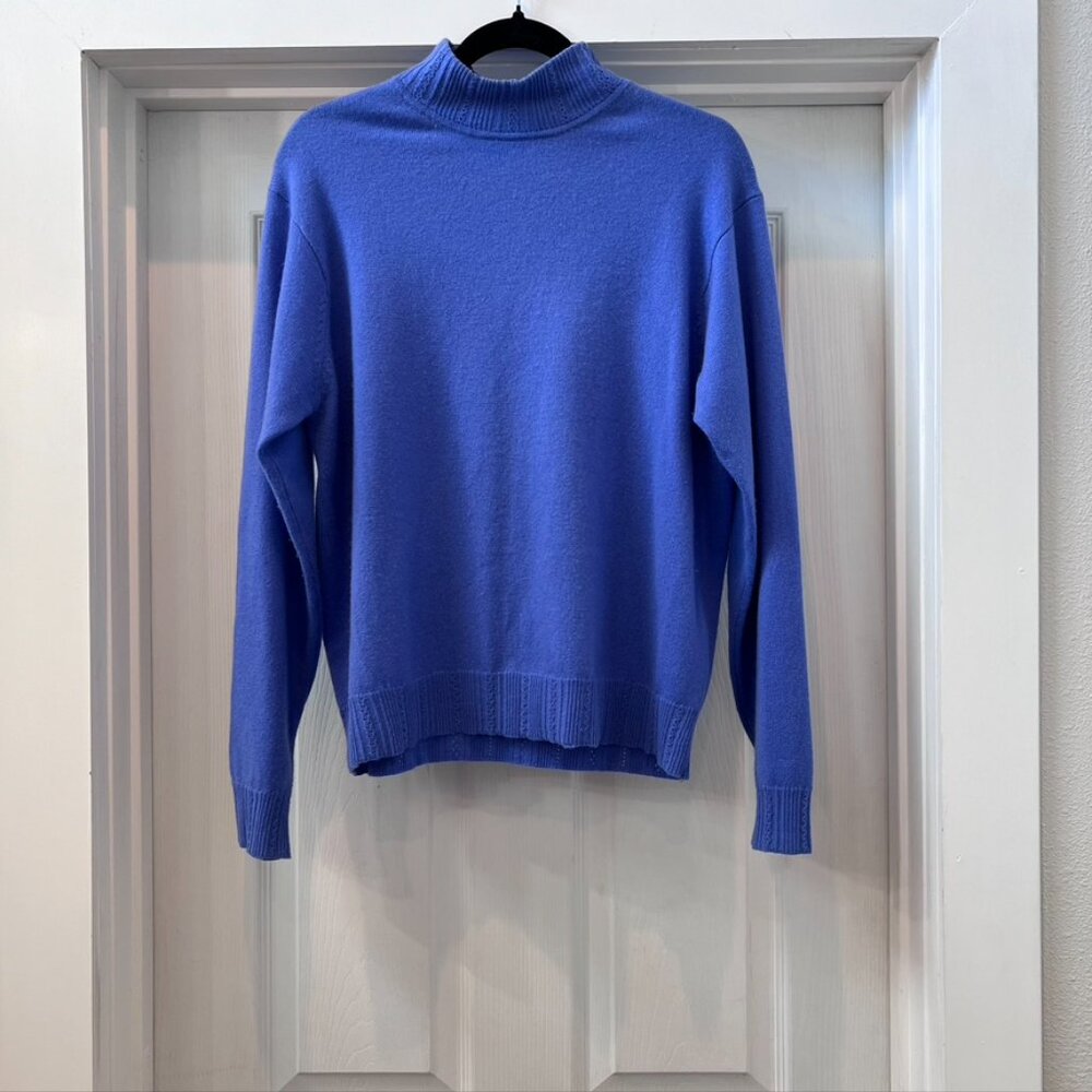 Valerie Stevens Two Ply Cashmere Sweater_Blue_Women's_Size Large